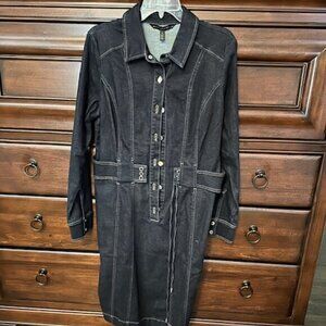 NWT WHBM DENIM BUTTONED DOWN SHIRT DRESS -SZ 14